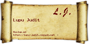 Lupu Judit névjegykártya